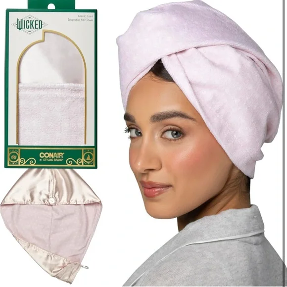 Wicked Glinda Self-Care Collection: Satin Sleep Set, Hair Towel, Spa Headband - Picture 10 of 16